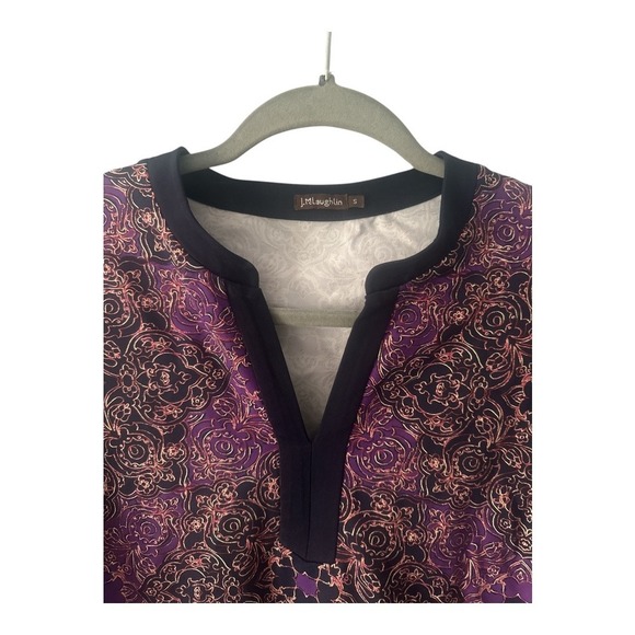 J. McLaughlin Purple Paisley Catalina Cloth Blouse, Small - Picture 2 of 6